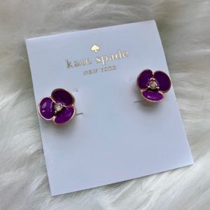 SOLD - NEW Kate Spade Flower Stud Earrings - Purple